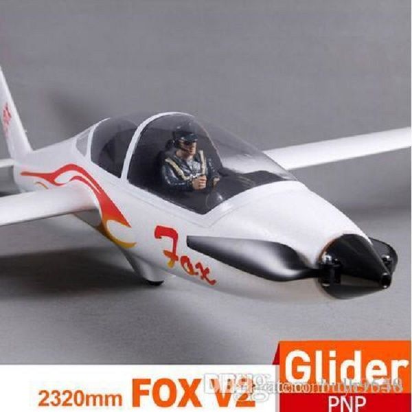 

fms 2300mm 2.3m fox v2 glider with flaps 5ch 3s pnp big size easy trainer rc airplane remote control model plane aircraft avion