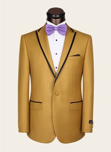 

2019 смокинг золотой лучший мужской костюм пика отворот свадебный жених / мужские костюмы жених (куртка + брюки + галстук-бабочка) dh6310, Black;gray