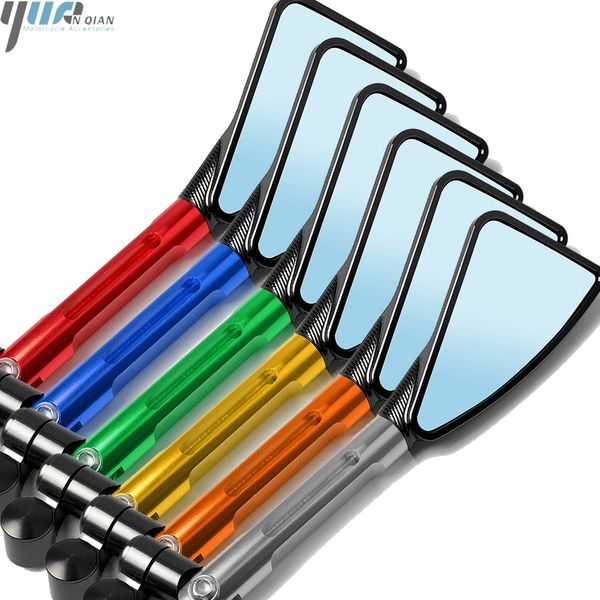 

aluminum motorcycle rearview side mirror blue glass universal for yamaha honda suzuki kawasaki ktm hyosung benelli