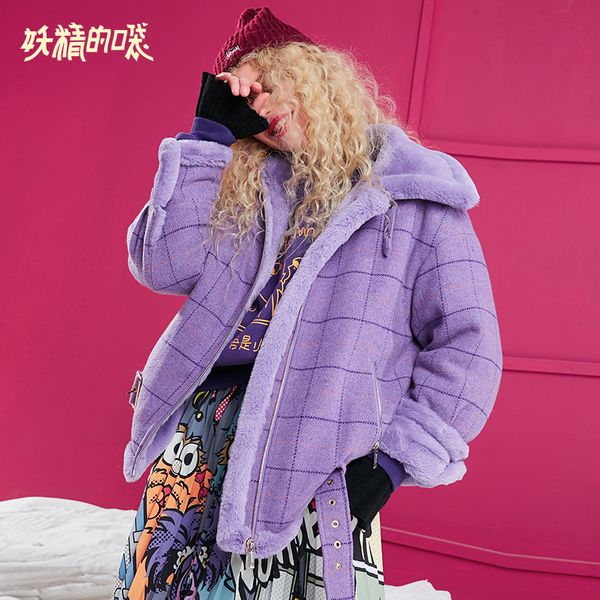 

elf sack winter new fashion faux fur jackets woman full turn-down collar wide-waisted women coats casual streetwear femme coats, Black