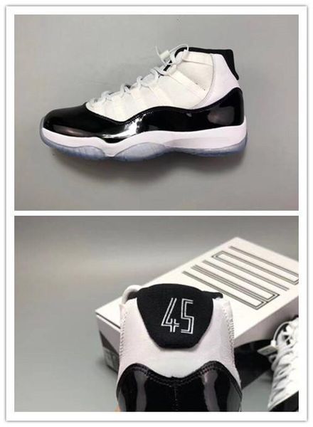 

2019 retro high low 11 concord 45 black white 11s space jam 45 basketball shoes women men xi 11s space jams traniers sneakers size 7- 13