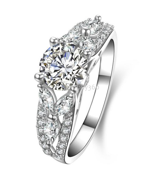 

1 караты 4 зубца серебра ювелирных изделия сон diamant кольцо обручального обручальное кольцо сша размер от 4 до 10,5 (нью-мексико, Slivery;golden