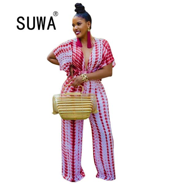 

2020 european vintage fashion print women jumpsuits deep v neck fit and flare bohemia style lady fashion women playsuits, Black;white