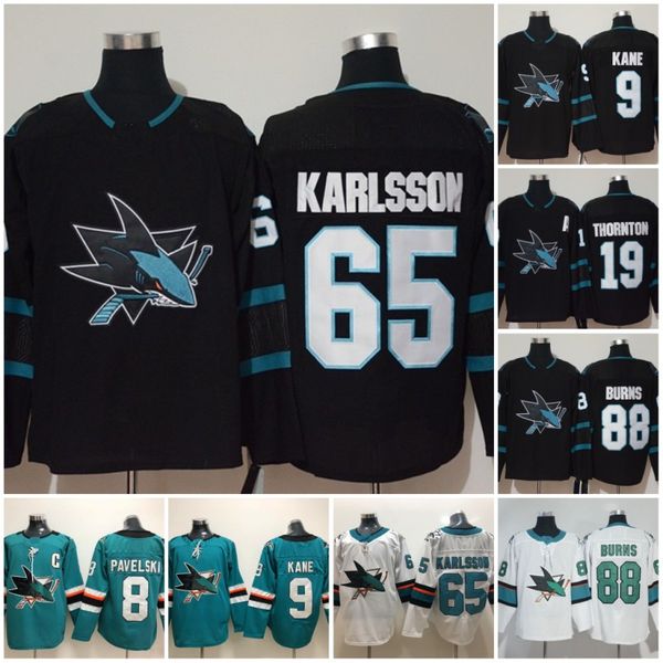 

New 2019 an jo e hark 8 joe pavel ki 19 thornton 88 brent burn 9 evander kane green white 65 erik karl on couture 2018 hockey jer ey