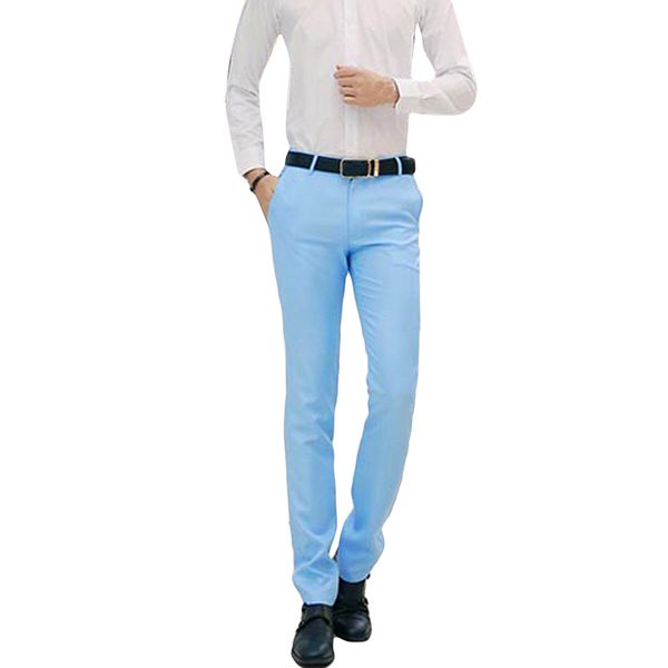 

new autumn men pant casual solid color trousers men slim pencil pants for plus size trousers, Black