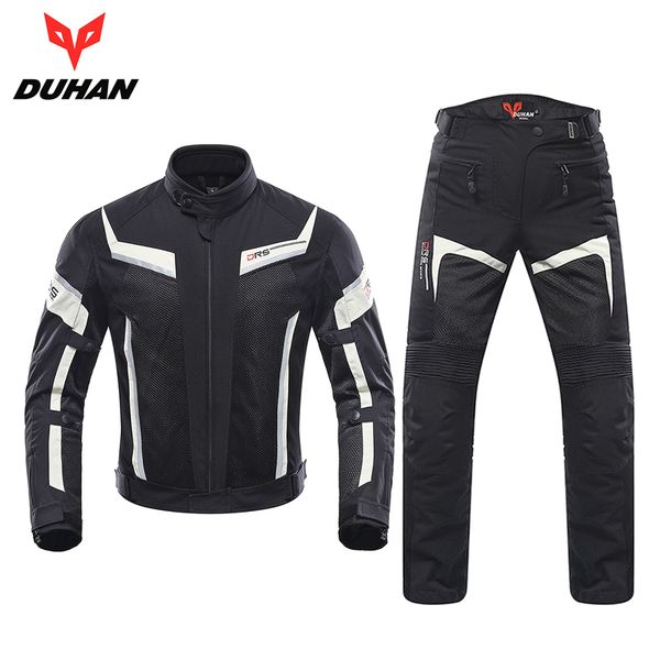 

duhan men motorcycle jacket moto motorcycle pants suit protective gear spring summer breathable mesh touring clothing set armor