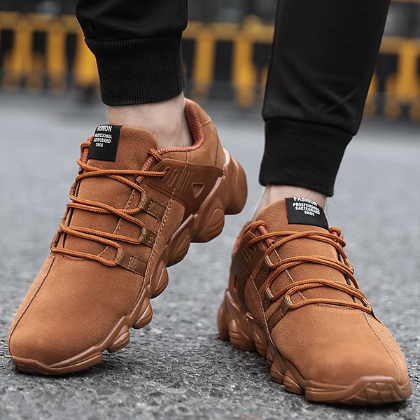 

ubfen selling fashion casual shoes for men comfortable shoes autumn/winter warm black yellow casual male shoes plus size t200108