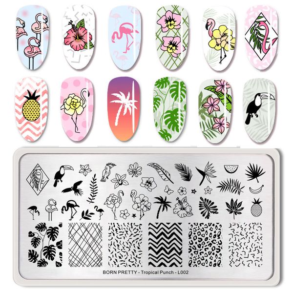 

родился довольно summer fruit nail art stamping шаблона тропический пунш pattern rectangle image plate штамповка польский необходимые, White