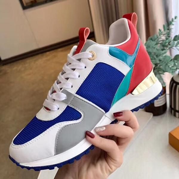 

2019 new fa hion de igner neaker woman man hoe calf leather me h mixed color trainer runner hoe tenni hoe