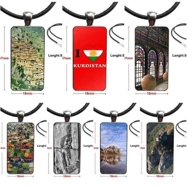 

love kurdistan vintage jewelry steel plated with glass cabochon choker long pendant rectangle necklace for women wedding, Silver