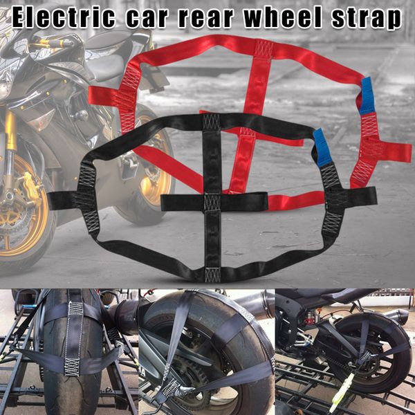 

secure motorbike transport strap tie-down rear wheel strong polyester webbing band m8617