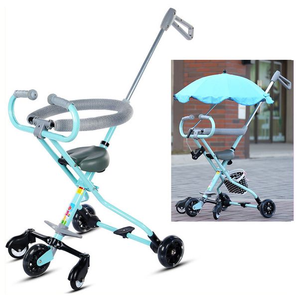 

portable baby tricycle stroller foldable child toddler lightweight tricycle three wheels stroller trike buggy hand pushchair