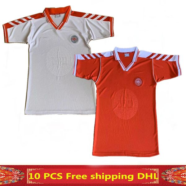 

1998 denmark retro soccer jersey 98 00 denmark national team schmeichel laudrup helveg heintze vintage classic football shirt, Black;yellow