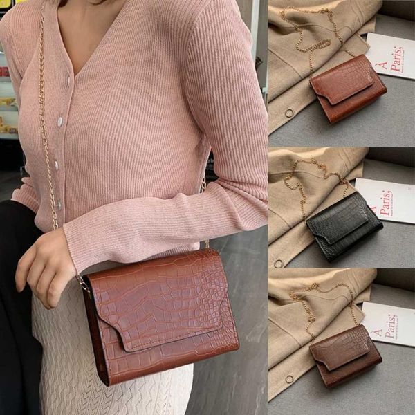 

women shoulder bag new retro small square black bag stone handle wild retro outdoor female small messenger