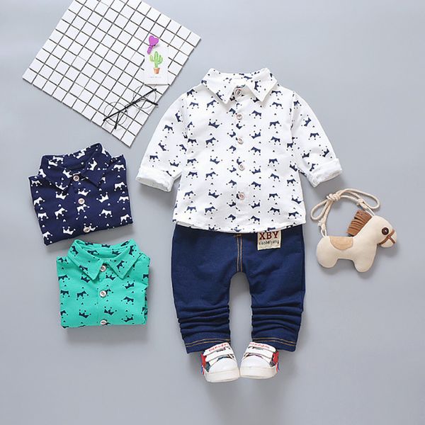 

toddler boy clothes spring children clothing boys sets costume for kids clothes sets t-shirt+jeans sport suits 2-8 years t200414, White