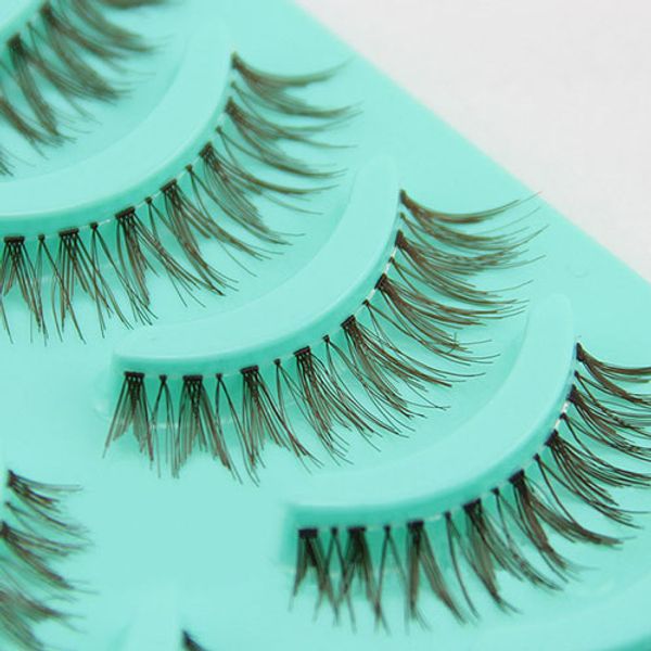 

5 pairs coffee long soft false eyelashes extension wedding party beauty eye makeup 8lho