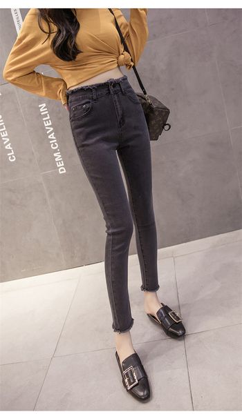 

light ash straight jeans han edition 2000 flash leisure pencil, Blue