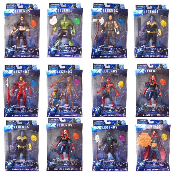 

marvel toys the avengers action figures with led superhero thor captain america action figures collectible model doll kids toys