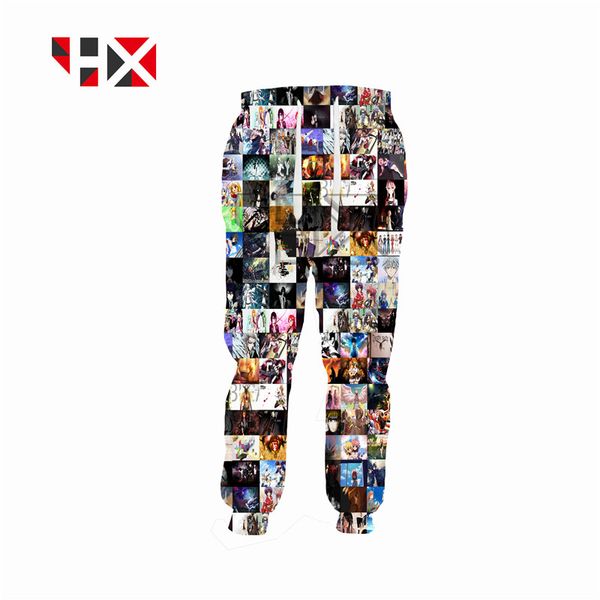 

2019 anime puzzle 3d pants fashion casual sweatpants trousers hx209, Black