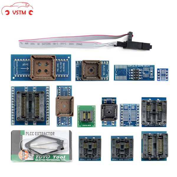 

2019 original new 13 pcs universal adapter socket+ ic extractor for programmer tl866a tl866cs ezp2010 g540