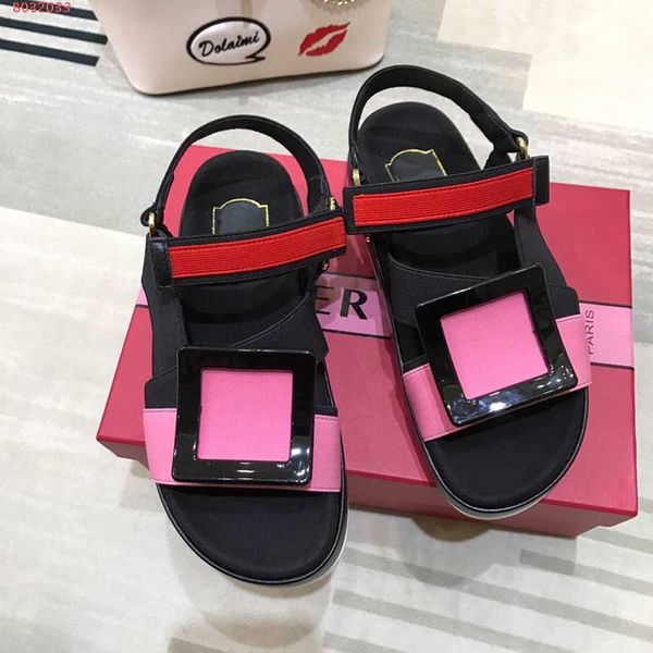 

2019 women sandals casual ladies sandals red and black and pink flat shoes size 34-40