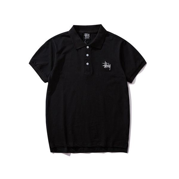

stussys mens designer t shirt classic embroidery polo shirt tide brand couple cotton tee luxury shirt fashion trend t shir, White;black