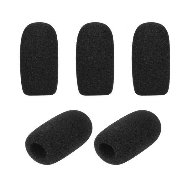

5pcs mini microphone windscreens mic foam covers for lapel lavalier headset microphone black colors
