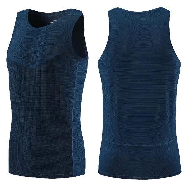 

vest men running compression tank vest gym t shirts yoga workout fitness sleeveless t-shirts sports clothing jogging, Black;blue