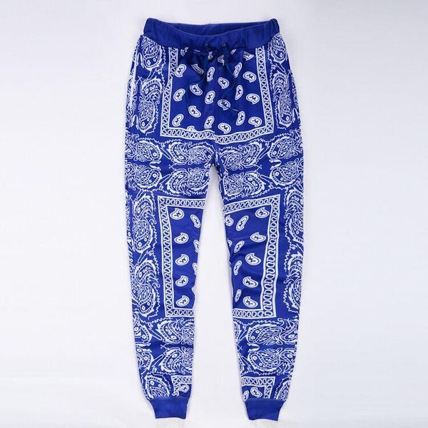 

wholesale-mens joggers sweatpants swag red blue bandana joggers mens pants hip hop women trousers streetwear unisex, Black