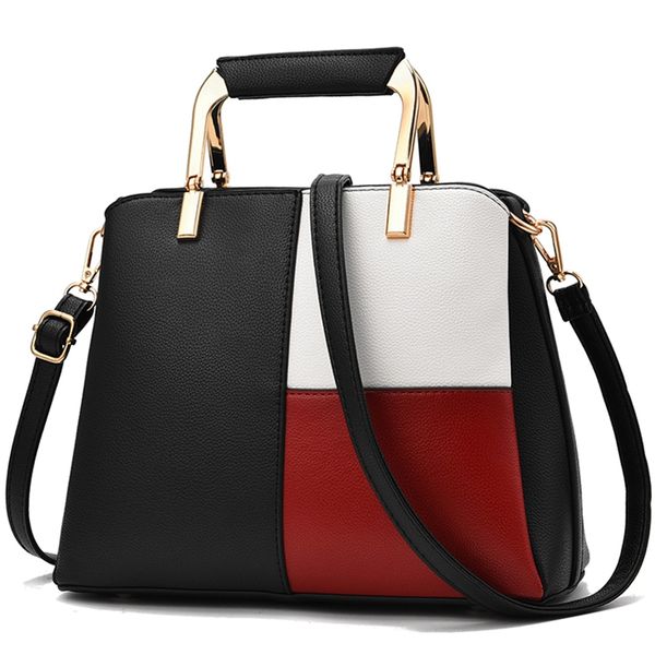 

patchwork handbag ladies leather handbag messenger bag ladies shoulder black