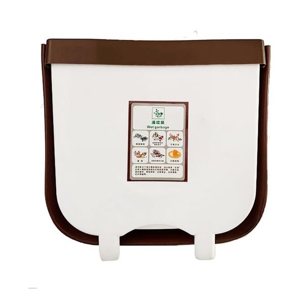 

kitchen folding trash bin hanging classification creative car folding trash household cabinet hanging can