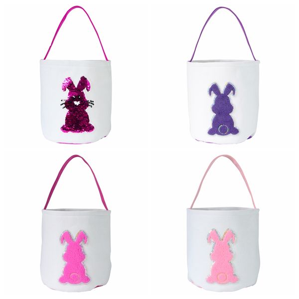 

easter bucket sequins 3d rabbit tail printed fashion lucky egg basket rabbit printed candy bags baby toy storage bags holiday gift wy443-7q