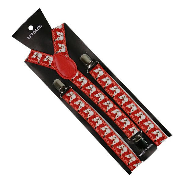 

2019 new 2.5cm wide christmas red print suspender adjustable fashion y-back braces suspenders xmas gifts, Black;white