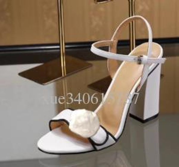 

classic sandals lady summer 2019 designer's sandals metal buckle real leather ladies high-heeled women's shoes 10cm max size 42