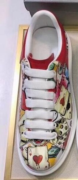 

2019 women men low cut white red poor handwriting leather outdoor shoes fashion shoes sneakers trainers size 35-44