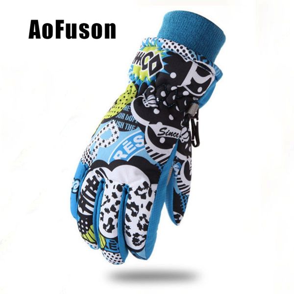 

children ski gloves windproof waterproof breathable wearable boys&girls skiing gloves winter snow snowboard warm teens