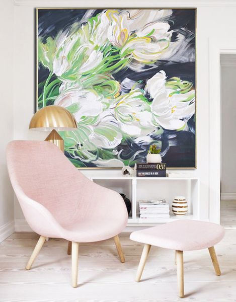 

Ab tract flower oil painting modern wall decoration