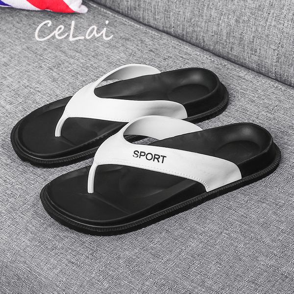 

celai men summer slippers beach flip flops designer fashion comfortable male chaussures men'sÂ tongÂ shoe zapatillas papcie a-068, Black