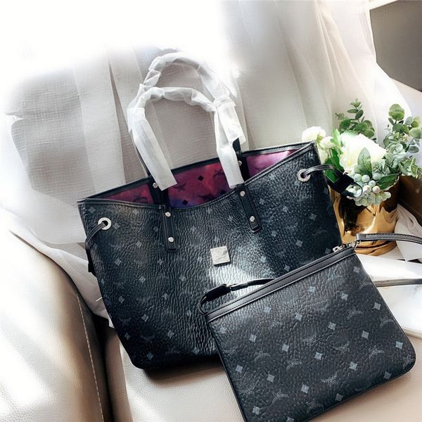 

m мода женщин сумки кошельки тотализатор хозяйственная сумка композитных 2pcs набор хорошего качества мешки плеча brown белый черный цвет