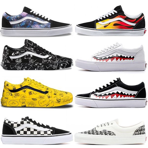 

high qulaity van old skool fear of god women mens canvas shoes yacht club black white red blue skate sneakers casual shoes 36-44