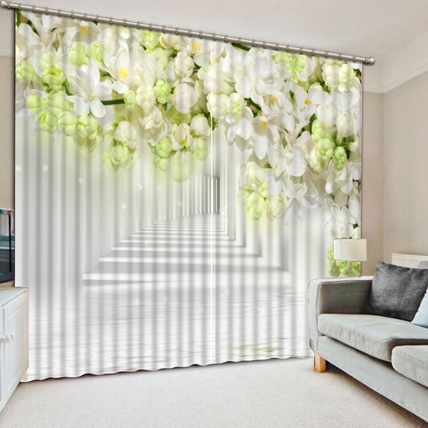 

3d blackout curtain flower corridor pattern thicken fabric bedroom curtains for living room balcony