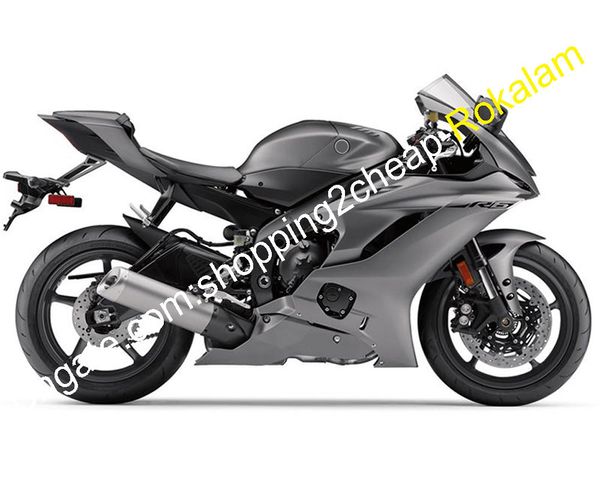 Carenatura adatta per moto Yamaha YZF R6 2017 2018 2019 2020 YZF-R6 17 18 Parti del kit aftermarket moto grigio sportivo (stampaggio ad iniezione)