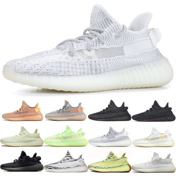 

Cheap Static Reflective Men Women Running Shoes Kanye West Blue Tint Clay Sesame Zebra Mens Trainer Athletic Sports Sneakers Drop Shipping