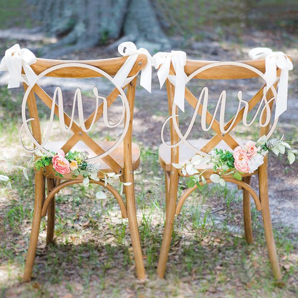 

wooden hanging signs chair banner diy chair decor for wedding decoration engagement party supplies mr & mrs/better & together