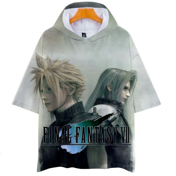 

end fantasy 2019 7: 3d belt cap short sleeve shirt t shirts, Gray;blue