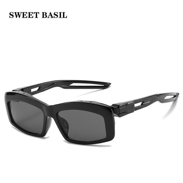 

sweet basil 2020 hollow out square sunglasses men small sun glasses women vintage retro black frame goggle eyewear, White;black