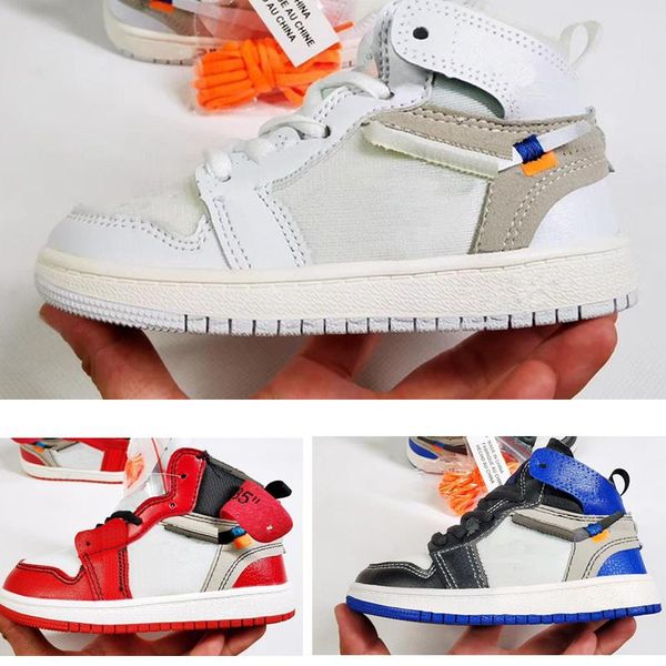

2020 jointly signed high og 1s kids basketball shoes chicago 1 infant boy girl sneaker toddlers new born baby trainers children footwear, Black
