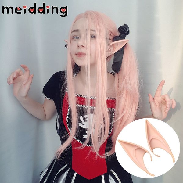 

meidding 1pair mysterious angel elf ears fairy cosplay accessories halloween party latex soft pointed tips false ears props
