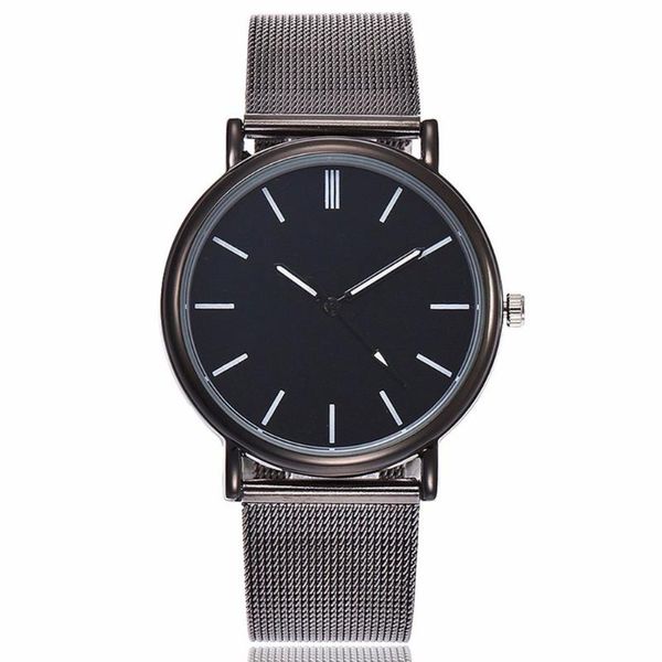 

new women's men's quartz watch business round dial steel mesh strap casual simple precise exquisite workmanship, Slivery;brown