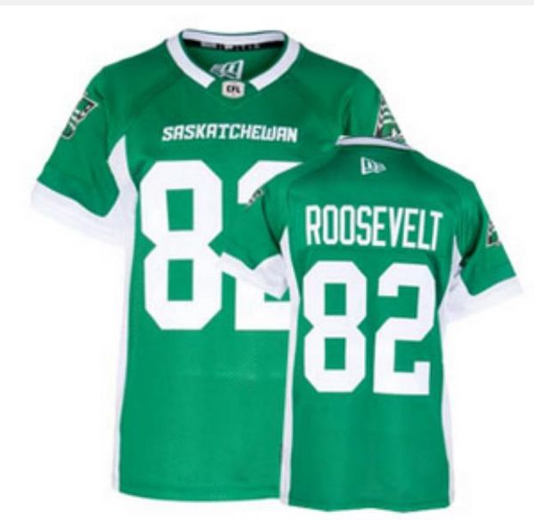 

custom 2019 men saskatchewan roughriders naaman roosevelt #82 real full embroidery college jersey or any name or number jersey, Black